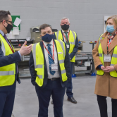Image for news article Health Minister Robin Swann visits pharmaceutical wholesaler Sangers AAH to see the preparations for the end of the Brexit transition period